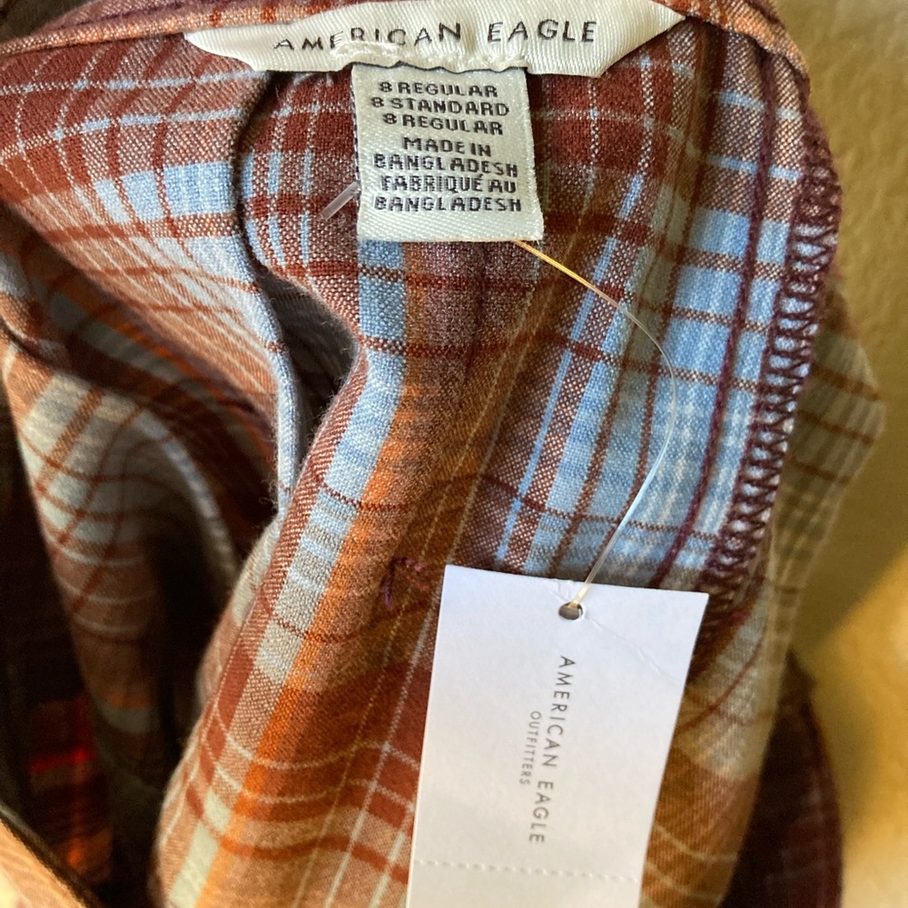 American Eagle Outfitters Red and White Plaid Mini Skirt - Picture 5 of 9